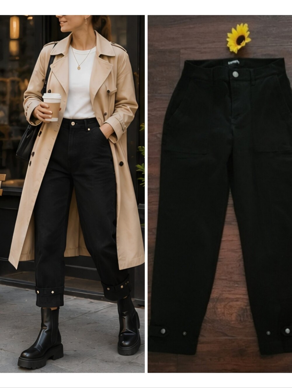 EXPRESS BLACK CROPED HIGH RISE JEANS 👖